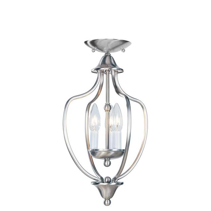 Home Basics 10 Inch 3 Light Semi Flush Mount by Livex Lighting